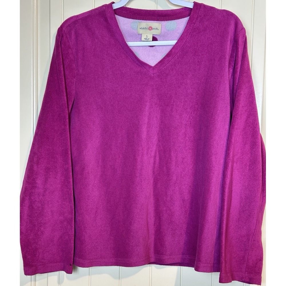 Wishful park women's pink fleece long sleeve outdoor comfort warm top Sz L